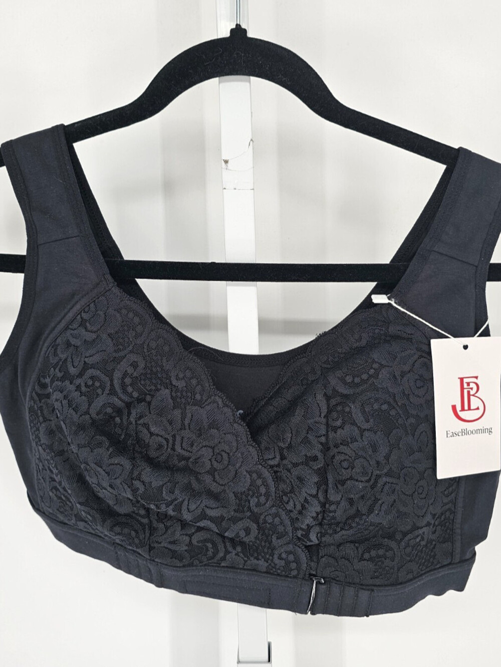Ease Blooming Womens Sz XL Nursing Bra Black Lace NEW